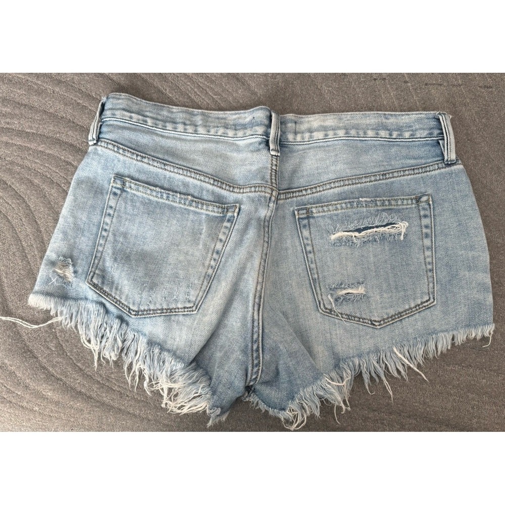 Free People We The People Distressed Denim Mini Shorts Fray Hem Size 28 (fit 32) - Picture 2 of 7